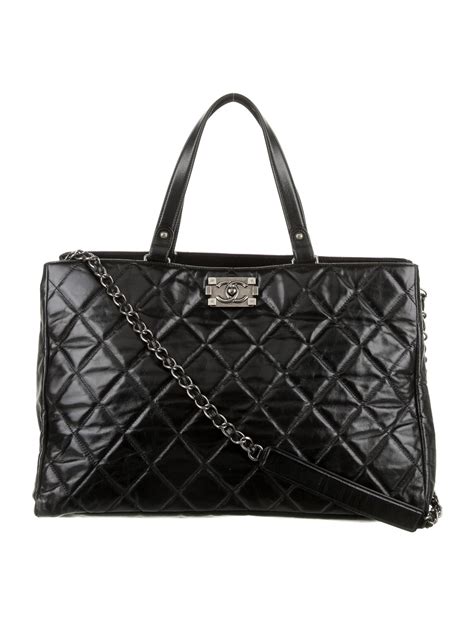 chanel quilted boy tote bag